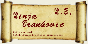 Minja Branković vizit kartica